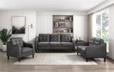 Gray 3pc Sofa Set Microfiber Upholstered