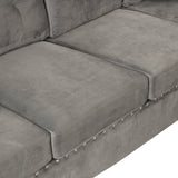 Sectional Sofa with Storage Ottoman, L-Shape Couch with 2 Pillows and Cup Holder,