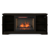 Devine 68 inch Electric Fireplace TV Console for TVs up to 80 inches, Clove finish