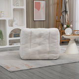 Fluffy White bean bag chair