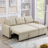 Pull Out Sectional Sofa with Storage Chaise