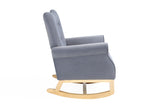 Grey Modern Rocking Chair Upholstered