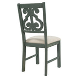 5-Piece Round Dining Table and 4 Fabric Chairs