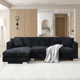 Sectional Sofa,L-shaped Luxury Couch Set with 2 Free pillows,4-seat Chenille