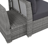 Patio Furniture Set Outdoor Furniture Daybed Rattan Sectional Furniture Set Patio Seating Group With Cushions and Center Table for Patio, Lawn, Backyard, Pool, Grey