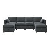 Grey Chenille Modular Sectional Sofa