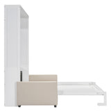 Queen Size Murphy Bed Wall Bed, White