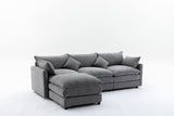 Modular Sectional Sofa,  3-Seater Sofa with Ottoman, Modern L-Shaped Sofa for Living Room Bedroom Apartment