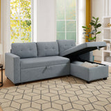 Pull Out Sectional Sofa with Storage Chaise