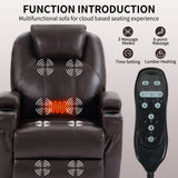 Recliner Chair for Elderly with 8-Point Vibration Massage and Lumbar Heating, Two Cup Holders and USB Charge Port