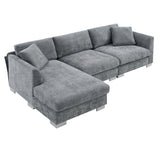 Modern Cloud Sectional Sofa,L-shaped Luxury Couch Set with 2 Free pillows