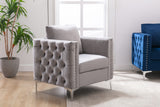 Modern Velvet Armchair Tufted Button