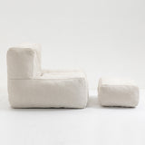 Fluffy White bean bag chair