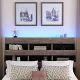 Queen 3 Piece Bedroom Set Mid Century Modern Style - led lights - usb ports