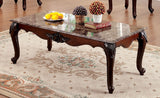 Traditional 3pc Table set Faux Marble Top Intricate Design