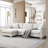 Sectional Sofa,L-shaped Luxury Couch Set with 2 Free pillows,4-seat Chenille