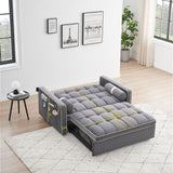 Pull Out Sleeper Sofa Couch, Gray