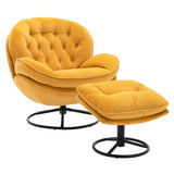 Accent chair  TV Chair  Living room Chair with Ottoman-Yellow