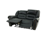 Black 1pc Reclining Loveseat Bonded Leather