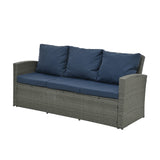 Patio Furniture, Outdoor Furniture, Seasonal PE Wicker Furniture,5 Set Wicker Furniture With Tempered Glass Table Top