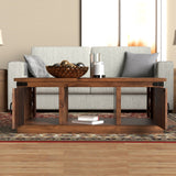 Brown Fully Solid Wood Assembled Aged Whiskey Coffee Table