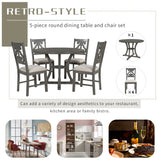 5-Piece Round Dining Table and Chair Set