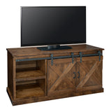 Devine Home Farmhouse 66 inch TV Stand Console for TVs up to 80 inches, No Assembly Required, Aged Whiskey Finish