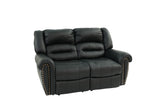 Black 1pc Reclining Loveseat Bonded Leather