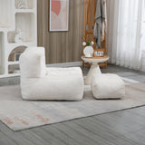 Fluffy White bean bag chair