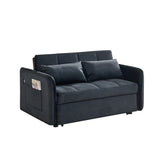 Twins Pull Out Sofa Bed Black Velvet