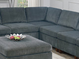 Grey Chenille Modular Sectional 8pc Couch Set