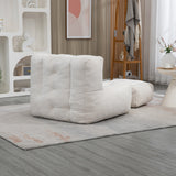 Fluffy White bean bag chair