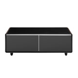 Brown Modern Smart Coffee Table with Built-in Fridge