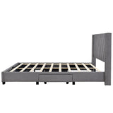 Queen Size Storage Bed Linen Upholstered Platform Bed