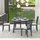 5-Piece Wood Dining Table Set Round Extendable Dining Table with 4 Dining Chairs