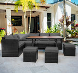 7 Piece Patio Dining Sofa Set