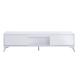 TV stand , LED, White & Chrome Finish