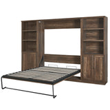 Full Size Half Self-Close and Open Murphy Bed Brown