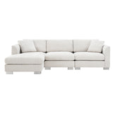 Sectional Sofa,L-shaped Luxury Couch Set with 2 Free pillows,4-seat Chenille