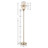 Uplight Floor Lamp with Mercury Glass Shade