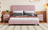 Queen 3-Piece Bedroom Set Upholstered Platform Bed