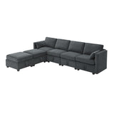 Grey Chenille Modular Sectional Sofa