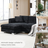 Sectional Sofa,L-shaped Luxury Couch Set with 2 Free pillows,4-seat Chenille