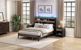 Queen 3 Piece Bedroom Set Mid Century Modern Style - led lights - usb ports