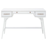 White 3-Drawer Rectangle Mid-century Writing Desk