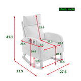 High Backrest Living Room Lounge Arm Rocking Chair with Two Side Pockets