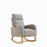 High Backrest Living Room Lounge Arm Rocking Chair