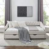 Full Size Daybed with Drawers Upholstered Tufted Sofa Bed