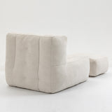 Fluffy White bean bag chair