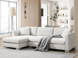 Sectional Sofa,L-shaped Luxury Couch Set with 2 Free pillows,4-seat Chenille